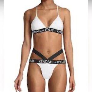 Kendall + Kylie Bikini Set White and Black Size L